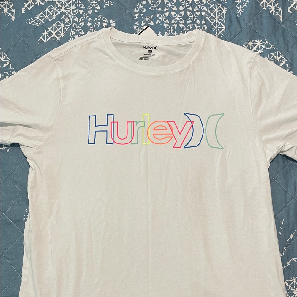 Hurley Multicolor Logo White Tee